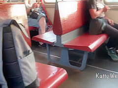 The Girl 18 Y.o. Showed Her Panties On The Train And Jerked Off A Dick To A Stranger In Public 9 Min