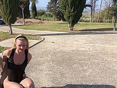 Cute Blonde Teen Outdoor Gleecute