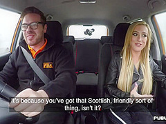 Driving student anal babe public fucked in car by instructor