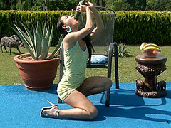 Yellow No Pantie With Mini Dress And Melisa Mendini
