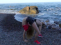 Sporty On The Beach In The Sunset - Watch4Fetish