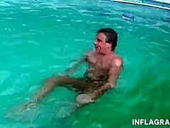 Nasty Babe Sucking Cock At Poolside