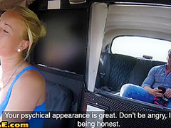 Taxi driver MILF fucked in her cab outdoor by the customer