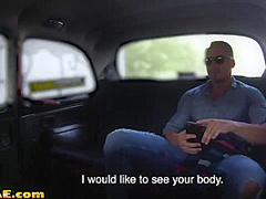 Taxi driver MILF fucked in her cab outdoor by the customer