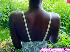 Black African - German Teen At Amateur Outdoor Pov Fuck