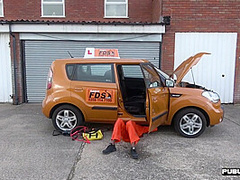 IR deepthroating slut car fucked outdoor in public place