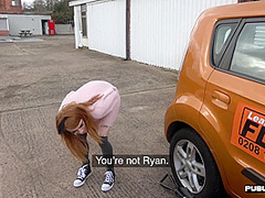 IR deepthroating slut car fucked outdoor in public place