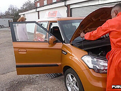 IR deepthroating slut car fucked outdoor in public place