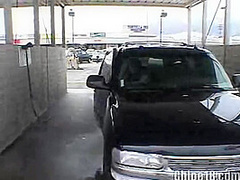 Amateur teen masturbates in a car