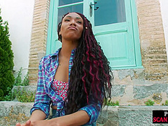 Public cumloving and feet loving ebony spanked and fucked