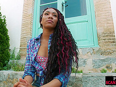 Public cumloving and feet loving ebony spanked and fucked