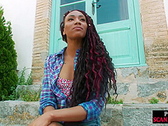 Public cumloving and feet loving ebony spanked and fucked