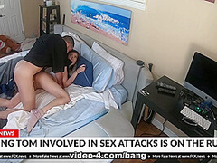 Marley Brinx gets fucked by a peeping tom intruder - BangFakeNews