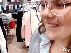 Blowjob In The Chaning Room - Shopping In The Mall Goes Wild - She Swallows My Cum In Public 8 Min