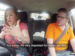 Driving tutor public fucks big ass and bigboobs MILF outdoor