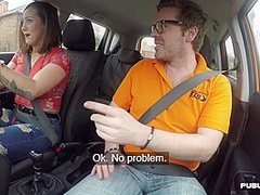 Driving tutor public fucks big ass and bigboobs MILF outdoor