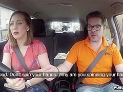 Driving tutor public fucks big ass and bigboobs MILF outdoor