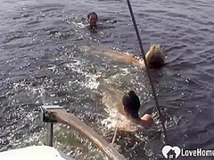 These hot babes really love my boat