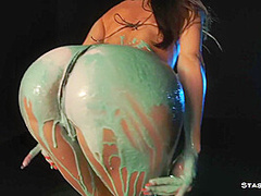 Skinny Brunette Teen With Big Boobs Courtneyq Showing Her New Swimsuit