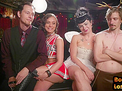BDSM public group whipping fucking and cosplay session