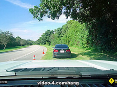 Ashlyn Peaks lets the roadside guy titty fuck her in exchange for a tow - BangRoadsideXxx