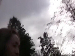 Victoria with guy Blowjob at Car POV Public places
