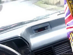 Victoria with guy Blowjob at Car POV Public places
