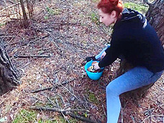 Unexpected Blowjob On A Walk In The Woods