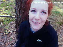 Unexpected Blowjob On A Walk In The Woods