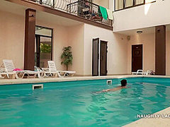 Swimsuit Pool With Naughty Lada