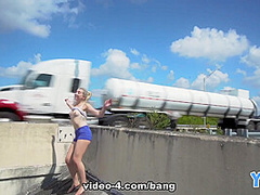 Cameron Minx is a wild blonde that flashes on the highway - Yngr