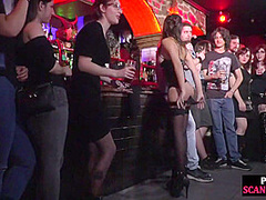 Latex bondage sub whore public fucked and mouth jizzed