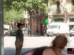 Useless slut public fucked and whipped after casting