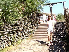 Sexy Brunette Teen Outdoor Masturbation