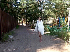Sexy Brunette Teen Outdoor Masturbation
