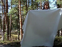 Sexy Brunette Teen Outdoor Masturbation