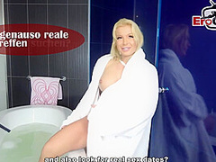 German skinny hitchhiker teen pick up from grandpa in forest