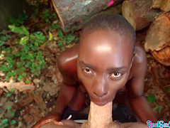 Reality amateur Ebony babe POV fucked in the forest 4 cash