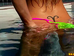 Green And Pink Scrunsh Butt Strip With Spencer Scott