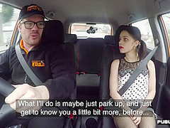 Petite ink slut public fucked in car outdoor by drive tutor