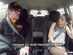 Petite ink slut public fucked in car outdoor by drive tutor