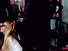 Anal busty sub bitch public fucked in 3some reality action