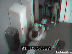 Locker room fuck between fit slut and jock