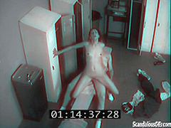 Locker room fuck between fit slut and jock