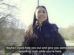 Asian slutty babe POV fucked outdoor for good money