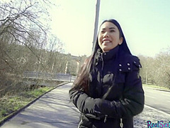 Asian slutty babe POV fucked outdoor for good money