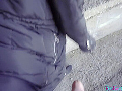 Asian slutty babe POV fucked outdoor for good money