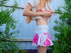 Cute Girl Found Squirrel Toy In The Central Park And Pu