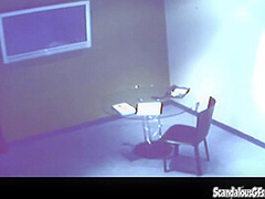 Solo office whore watches porn