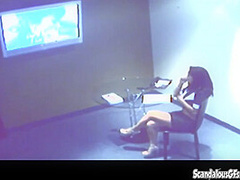 Solo office whore watches porn